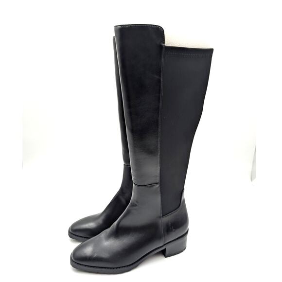 Anne Klein Stamford Knee High Boots Women's Almond Toe Black Size US7.5M EU38 - Picture 1 of 13